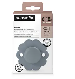 Пустушка Suavinex Wonder фізіологічна силіконова 6-18 місяців блакитна - мініатюра 3