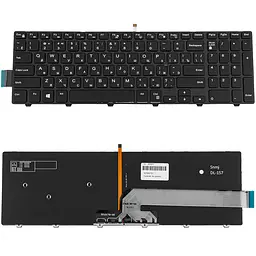 Клавіатура для ноутбука DELL (Inspiron: 3541, 3542, 3543, 5542, 5545, 5547) rus, black, підсвічування клавіш - мініатюра 2