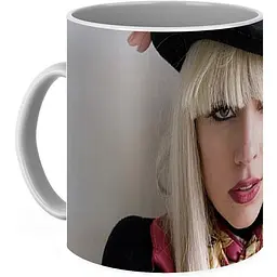 Кухоль GeekLand Lady Gaga Леді Гага в чорному капелюшку  LG 02.04 330 мл чорний - мініатюра 3