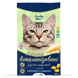 Ласощі для котів Lucky Star Вітамінізовані з сиром 30 г (4820275972194)