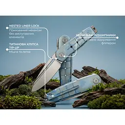 Ніж складаний туристичний Weknife Hull (9.9 см) Bohler M390 / Titanium синій - мініатюра 12