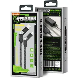 Дата кабель USB-C to USB-C + Lightning + USB-A 1.5m Black Proda (PD-B96th-BK) - мініатюра 4