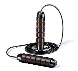 Скакалка швидкісна PowerPlay 4210 Power Weighted Jump Rope Чорна 2,7 м (PP_4210_Black/Red) - мініатюра 6
