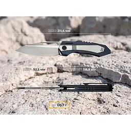 Ніж складаний туристичний Weknife Bogey (9.3 см) Bohler M390 / Titanium синій - мініатюра 13
