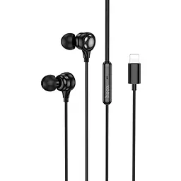 Дротові навушники Hoco M116 Benevolent universal earphones with microphone, 1.2m, lightning, black
