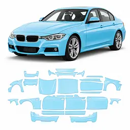 Антигравійна захисна бронеплівка за лекалами для BMW 3 Series F30 facelift 2015-2019 - повний кузов