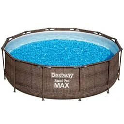 Каркасний басейн Bestway 56709 мега великий розмір 366 x 100 см з фільтруючим насосом і сходами