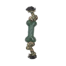 Іграшка для собак Derby Camouflage Cotton Rope Chew Toys з кісткою