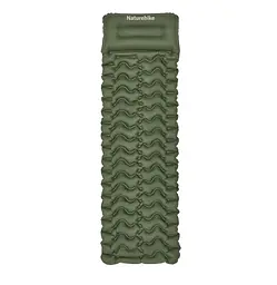 Матрац надувний одинарний Naturehike CNK2550WS019 (65 мм) з мішком для надування Зелений