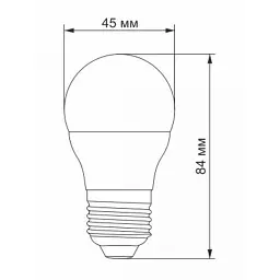 Лампочка Videx G45e 7W E27 4100K 220V (VL-G45e-07274) - мініатюра 3
