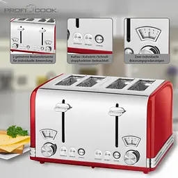Тостер Profi Cook PC-TA 1194 Red - мініатюра 6