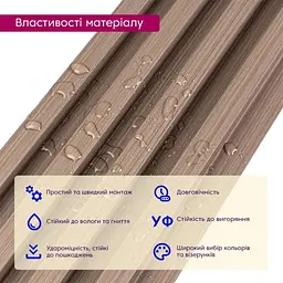 Рейка декоративна Wall Sticker SW-00001853 WPC стінова 3000х160х23 мм світлий горіх - мініатюра 5