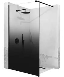 Душова стінка Rea Aero ombre 110 black REA-K2461, графит, Черный матовый
