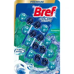 Туалетний блок Bref Кольорова вода Евкаліпт 4х50 г (9000101530636/9000101853292)