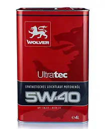 Автомобільна моторна олива WOLVER Ultratec 5W-40 4л