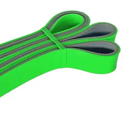 Гумка для фітнесу і кроссфіту PowerPlay 4116 Double Colors Зелено/Сіра (16-32 кг) (PP_4116_Green_(16-32kg)) - мініатюра 2
