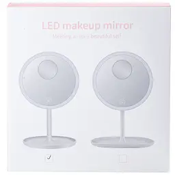 Косметичне дзеркало Happy Life з LED-підсвіткою та збільшенням, рожевий (HP072TD020P) - мініатюра 5