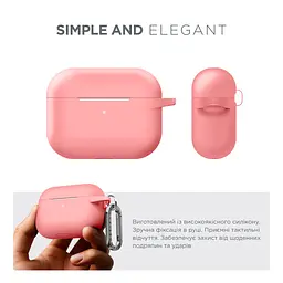 Силіконовий чохол для навушників Apple AirPods Pro, Hang Case, рожевий, ультратонкий захисний кейс товщиною 2 мм, захист від подряпин, пилу та ударів, компактний, з карабіном для кріплення, ArmorStandart (ARM56054) - мініатюра 2