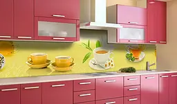 Вініловий кухонний фартух Happy Pocket Чай з лимоном наклейка для кухні ПВХ Напої Жовтий Z181739 - мініатюра 3