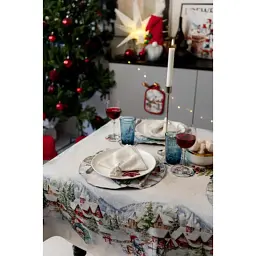 Скатертина Прованс гобеленова з велюром Снігова зима 135х140 см (037468) - мініатюра 10