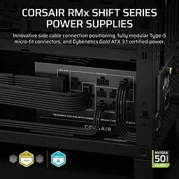 Блок живлення Corsair RM1000x 1000W ATX 3.1 80+ Gold (CP-9020300-EU) - мініатюра 5