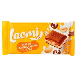 Упаковка шоколаду Roshen Lacmi Peanuts Peanut&Caramel Fillings 87 г х 12 шт