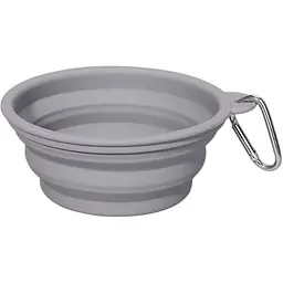 Силіконова складна дорожня миска Derby Collapsible silicone pet bowl, 400 мл Світло-сірий
