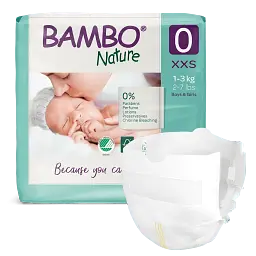 ЕКО Підгузки Bambo Nature. Розмір 0 XXS (1-3 кг) 24 шт.