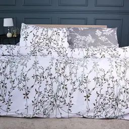 Простирадло MirSon Ranforce Elite 17-0668 Grey Blooms 110х160 см (2200009908880) - мініатюра 2