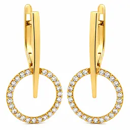 Сережки з жовтого золота Halo Light (з40077) - мініатюра 1