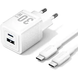 Зарядний пристрій 2xUSB 30W (USB-A/USB-C) + USB-C cable М-М White Vention (TZ-FEQW0-EU-01) - мініатюра 5