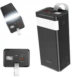 Зовнішній акумулятор Hoco J86 40000mAh 6931474759214 із лампою чорний - мініатюра 5