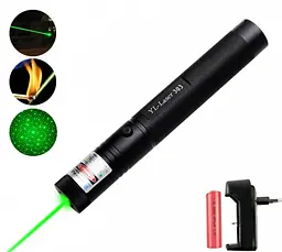 Лазерна вказівка високої потужності Laser pointer YL-303 - потужний зелений лазер – промінь з акумулятором - мініатюра 3