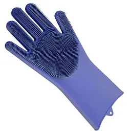 Рукавички силіконові багатофункціональні Gloves for washing dishes Blue (do043)