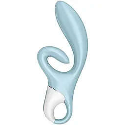 Вібратор-кролик Satisfyer Touch Me Блакитний з подвійним відростком - мініатюра 4