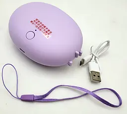 Кишенькова акумуляторна грілка обігрівач для рук нагрівач з USB зарядкою UKC AA21-1 фіолетовий - мініатюра 6
