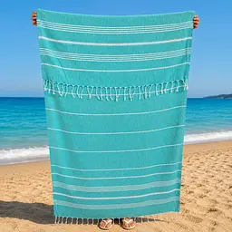 Рушник пештемаль Turkey Towel 100х180 см легкий великий для пляжу басейну бані сауни підстилка на дачу пікнік природу відпустку море Organik бірюза