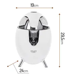 Соковитискач для цитрусових Adler AD 4013 white - мініатюра 3