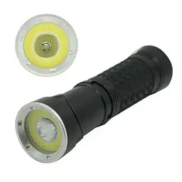 Ручний ліхтар BL-1822-T6+COB (білий + червоний) + магніт + ЗУ220/12В + 18650 (3хААА) + 4 режими - мініатюра 3
