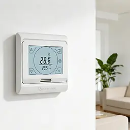 KETOTEK програмований термостат для електричної теплої підлоги 16A, сенсорний LCD, 230V, вбудований і зовнішній датчик - мініатюра 3