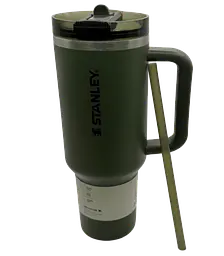 Термос термочашка Stanley Quencher ProTour Flip Straw Tumbler з нержавіючої сталі Олива 1,18 л KT7001974 - мініатюра 6