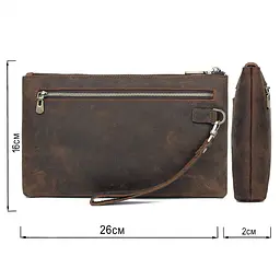Барсетка чоловіча в шкурі Crazy horse 14954 Vintage коричневий - мініатюра 6