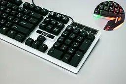Комп'ютерна клавіатура з підсвічуванням геймерська UKC M416 ART-5559 Combo Gamer ігрова клавіатура з мишкою (ST) - мініатюра 3