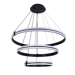 Люстра стельова LED Levistella 7871220 (400+600+800) BK, 210W, чорний метал, 3 режими світла, сучасний стиль для дому