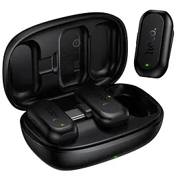 Петличний бездротовий мікрофон Hoco L26 Dual-mic Smart AI (Type-C) Black