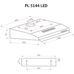 Витяжка пласка Perfelli PL 5144 BL LED - мініатюра 10