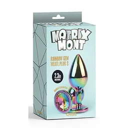 Анальна пробка із кристалом S Rainbow Gem Chisa, металева, різнокольорова, 7 х 2.7 см - мініатюра 5