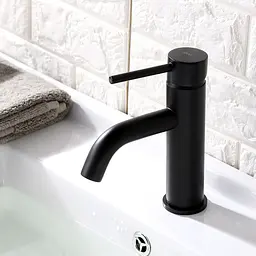 Змішувач для умивальника Rea Lungo black low чорний низький REA-B4102, Чорний - мініатюра 2