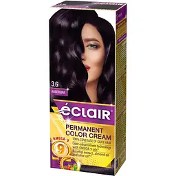 Крем-фарба для волосся Éclair Omega-9 стійка №3.6 Баклажан