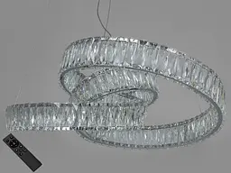 Люстра стельова LED Diasha 531/600CH, 80W, хром, кристалічна, преміум стиль, висота 115 см, діаметр 65 см - мініатюра 2